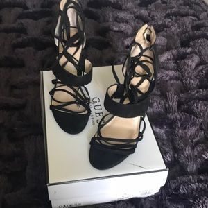 Black GUESS block heel